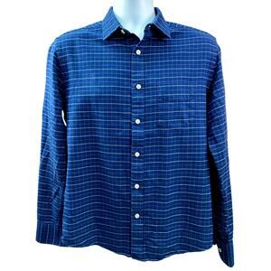 UNTUCKit Shirt Mens Medium Blue Check Slim Long Sleeve Wrinkle Free